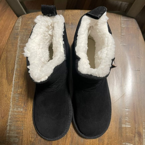 MUK LUKS Harleen Black Water Resistant Faux Sherpa Lined Winter Boots size 7 - Picture 2 of 7